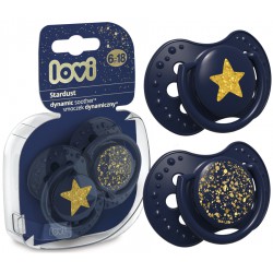 LOVI Smoczek 6-18m Stardust silikonowy dynamiczny 2 szt