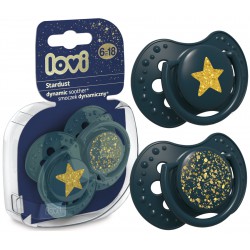 LOVI Smoczek 6-18m Stardust silikonowy dynamiczny 2 szt