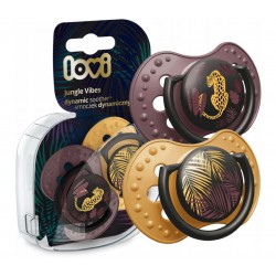 LOVI Smoczek silikonowy dynamiczny 3-6 m 2 szt. Jungle Vibes