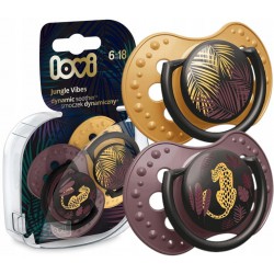 LOVI Smoczek silikonowy dynamiczny 6-18 m 2 szt. Jungle Vibes