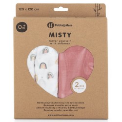 &Mars Zestaw otulaczy z muślinu bambusowego 2 sztuki 120x120 cm