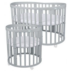 Waldin Łóżeczko Owalne 7w1 z Materacem