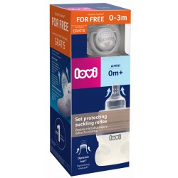 LOVI Zestaw Niezaburzający Odruchu Ssania 150ml+ smoczek GRATIS