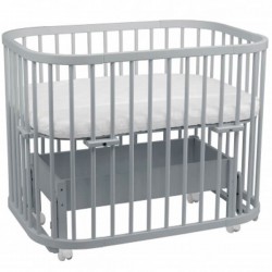 Waldin Zestaw Drewniane Łóżeczko 5w1 z kołyską i materacem