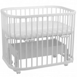 Waldin Zestaw Drewniane Łóżeczko 5w1 z kołyską i materacem