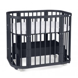 Waldin Zestaw Drewniane Łóżeczko 5w1 z kołyską i materacem