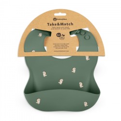 PETITE&MARS Śliniak silikonowy ze wzorem Take&Match 6m+