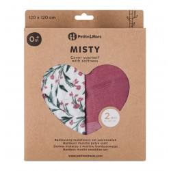 Petite&Mars Zestaw otulaczy z muślinu bambusowego 2 sztuki 120x120 cm