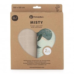 Petite&Mars Zestaw otulaczy z muślinu bambusowego 2 sztuki 120x120 cm