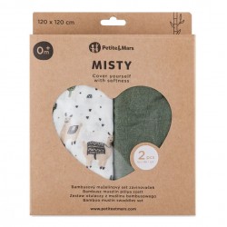 &Mars Zestaw otulaczy z muślinu bambusowego 2 sztuki 120x120 cm