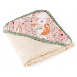 PETITE&MARS Okrycie kąpielowe bambusowe z kapturkiem Loulou 100x100 cm