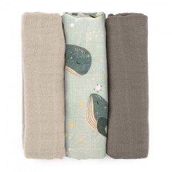 PETITE&MARS Moussy Zestaw pieluszek z muślinu bambusowego 3 szt.