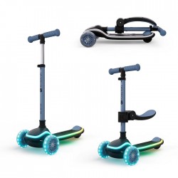 Kinderkraft RAKET UP Hulajnoga z siedziskiem, świecące koła LED