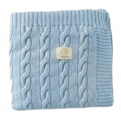 YOSOY Koc z wełny merino Warkocz 100x80 cm