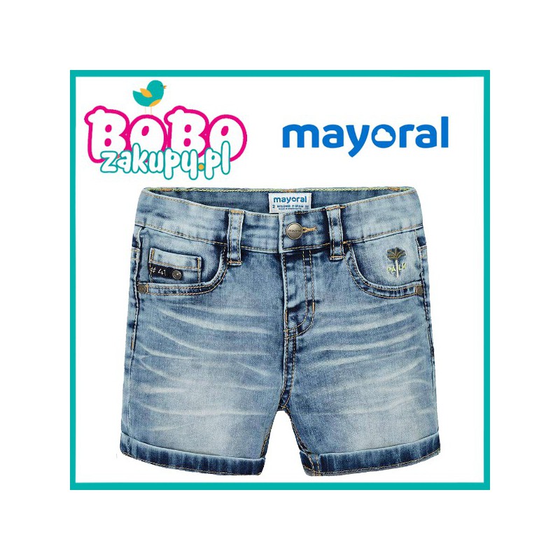 MAYORAL 3233.021 Bermudy jeans z efektem sprania