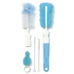 BABYONO 735 Zestaw szczotek do butelek i smoczków z wymienną rączką z mini gąbką