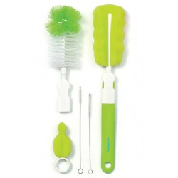 BABYONO 735 Zestaw szczotek do butelek i smoczków z wymienną rączką z mini gąbką