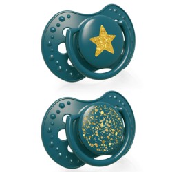 LOVI Smoczek 0-3m Stardust silikonowy dynamiczny 2 szt