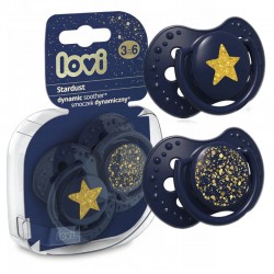 LOVI Smoczek Stardust silikonowy dynamiczny 3-6m 2 szt