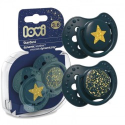 LOVI Smoczek 3-6m Stardust silikonowy dynamiczny 2 szt