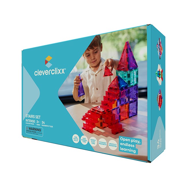 Klocki magnetyczne ze schodami pudełko od przodu
