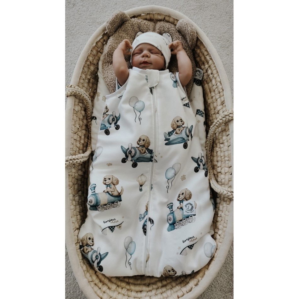 Bonjour Cherie Bambusowy Śpiworek do spania Niemowlaka 0-3 mc Las od przodu